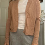 BCBGMAXAZRIA  Merino Wool Crop Cardigan‎ cut out back Tan XS Photo 0