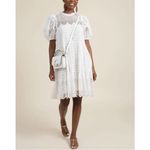 Ulla Johnson Simone Puff Sleeve Eyelet Shift Dress Size 2 White Bridal Lace Photo 15
