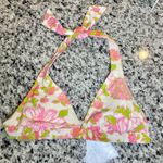 Lilly Pulitzer  bikini Swimming top with push up hot pink Green Sz XS RN 88189 Photo 0