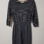 Loft  Sweater‎ Dress Womens Size L 3/4 Sleeves Knit Space Dye Marled Gray Photo 2