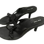 Me Too  Frances Black Leather Strappy Sexy Knot Sandal, Sz 8.5 Photo 5