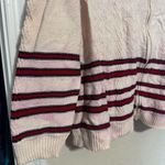 ST. JOHN SPORT Ivory Wool Blend Full Zip Jacket Cardigan womens sz L ** FLAWED Red Size L Photo 1