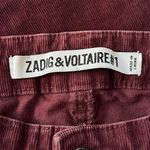 Zadig & Voltaire Corduroy Straight Leg Pants Burgundy Size Small UK 36 Photo 4