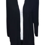 Grace Elements Grace The Perfect Fit Black Lightweight Cardigan 3/4 Ruched Sleeves Photo 0