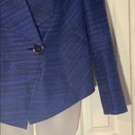 Mary Kay Single Button Cropped Tweed Blue and Black Blazer 10P Photo 6