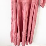 ALC Frank A.L.C Salmon Pink Metallic Long Sleeve Maxi Dress Photo 4