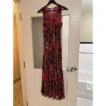Johnny Was Bias Dress Slip Bobcat Forest Red Floral Maxi Silk Blend Size Medium Photo 2