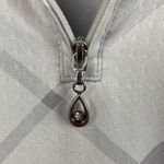 SanSoleil Women's Long Sleeve Quarter Zip Pullover Size Large Purple White Plaid Photo 3