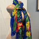 Rima Sarong one size beach wear wrap vacation tropical swim coverup bright scarf Blue Photo 9