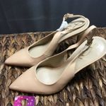 Sam Edelman Hazel Slingback Pumps Heels Women's 7 Beige Leather Pointed Toe Photo 0