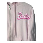 Barbie Full Zip Hoodie Sweatshirt Pink Logo Graphic Women Size XS Extra Small Photo 2