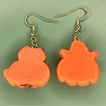 Mismatch Ghost and Black Cat in Pumpkin Handmade Halloween Earrings Orange Photo 2