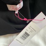 Parker  Silk Black Blouse | Ruffled Flowy Sleeves | Lace Back | V-Neck | Size Sma Photo 3