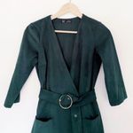 ZARA green suede wrap belt romper size small Photo 3