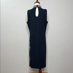 Suzy Shier Suzy Sheer Black and Gold Embellished Sequin Cocktail Dress Size Small Photo 6