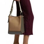 Strathberry Lana Midi Bucket Bag Leather Khaki/Caramel/Diamond NWT Brown Photo 0