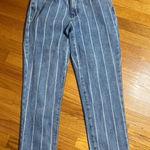 PacSun Mom Jeans Blue White Stripe High Rise Straight Leg Women Size 25 Photo 0