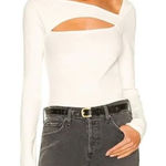 Citizens of Humanity Iris Cutout Ribbed Long Sleeve Tee Top Shirt White Small Photo 0