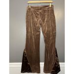 Baby Phat Pants Womens Medium Brown Velour Flare Leg Logo Y2K Embroidered Photo 4