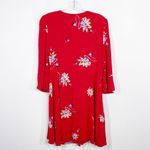 Free People Time On My Side Red Floral Print Wrap Dress Sz. M Medium Photo 5