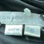 London Times  Black & Shimmer Tan Bondage Holiday Bow One Shoulder Dress Size 6 S Photo 2