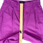 Max Mara Weekend Fuchsia Plum Purple Pleated Linen Blend Bermuda Shorts size 8 Photo 8