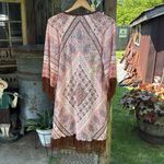 American Rag  Floral Kimono in Pink and Brown S/M Photo 6