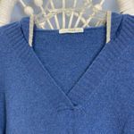 Subtle Luxury Cashmere Hoodie S/M Blue Gray Trim Soft Cozy Lounge Sweater Flawed Size M Photo 3