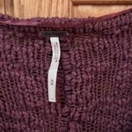 Free People  Pretty‎ Pointelle Open-Knit Vee Sweater in Rose Glow Size Medium Photo 8