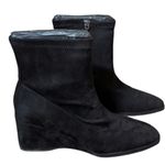 Aerosoles  Faux Suede Wedge Ankle Boots Anouk Black Size 9 Photo 7
