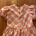 pink orange and white plaid gingham puff sleeve mini dress Size XS Photo 8