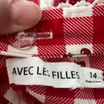 Avec Les Filles NWT ANTHROPOLOGIE  Cherry Gingham Red Mini Dress Sz 14 Photo 6