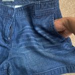 New York And Company Blue Cotton Linen Shorts Photo 2