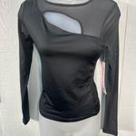 Crave fame  Women’s Long Sleeve Black Cut Put Top Size Small NWT Photo 3