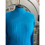 Sag Harbor  sweater cabled ribbed high neck blue Photo 2