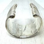 Sterling silver ribbed cuff bracelet, made in Israel Photo 7