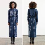 Mara Hoffman Margot Embroidered Organic Cotton Blouse Navy Size XS Photo 8