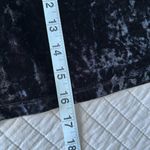 EXPRESS  pull on black crushed velvet holiday goth party mini skater skirt L Photo 8