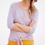 BODEN Silk Linen Blend Tie Front Sweater Knit Top US Size 16 Classic Lagenlook Photo 1