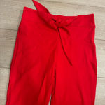 LPA  Women’s High Waisted Tie Front Skinny Ankle Pant Red Size L Photo 0