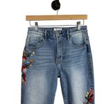 Driftwood NWOT Anthropologie Stella Straight Leg Floral Embroidery Jeans 26 Photo 5