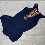 Nanette Lepore  Beach House Beaded Romper cover up Indigo swimwear vacation large Photo 8