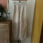 Bella Dahl Smocked Waist Side Slit Wide Leg Pants 100% Linen Beige NWT $174 Sz M Photo 5