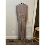 XScape All Over Sequinned V-Neck Gown Nude Blush Size 10 Long Sleeve 4683X Photo 4