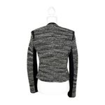 Rebecca Taylor Gray Tweed Style Leather Detail Cropped Zip Up Jacket Blazer 4 Photo 1