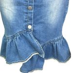 Hayden  denim ruffle hem snap front skirt size small mermaid blue Photo 4