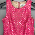 Eliza J NWT Sleeveless Lace Scalloped Hem Shift Dress In Hot Pink Size 0 Photo 3