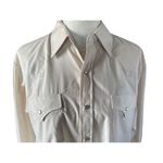 Vintage Ely Cattleman Men’s Cream Long Sleeves Western Tops Pearly Snaps Size 33 Photo 5