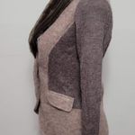Roz & Ali brown tonal wool faux fur ribbed sleeve blazer size small Photo 4