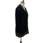 Free People ‎ Women’s Sweater Medium Full Zip Knit Navy Oversized Photo 1